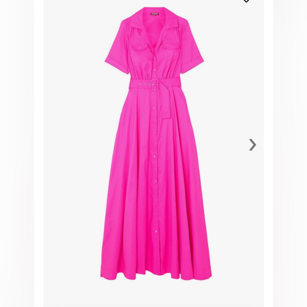 Staud Shirt Dress Millie Pink Maxi Dress Fits Size 4 BNWT - Picture 4 of 10